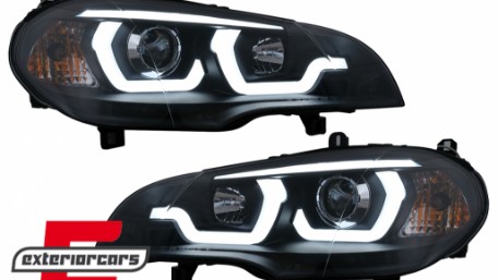 Prednja svjetla 3D Angel Eyes TubeLight DRL (crna) / BMW X5 E70 (2007-2013), LPBMG9