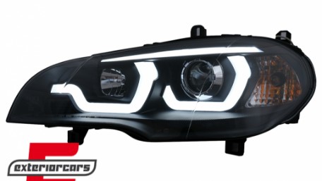 Prednja svjetla 3D Angel Eyes TubeLight DRL (crna) / BMW X5 E70 (2007-2013), LPBMG9