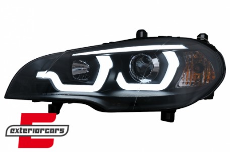 Prednja svjetla 3D Angel Eyes TubeLight DRL (crna) / BMW X5 E70 (2007-2013), LPBMG9