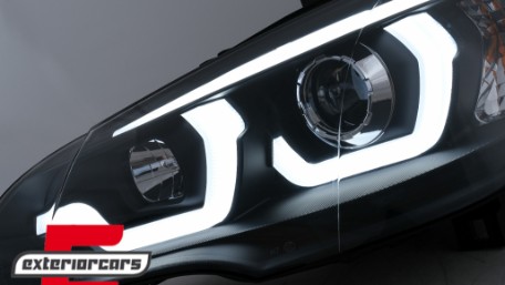 Prednja svjetla 3D Angel Eyes TubeLight DRL (crna) / BMW X5 E70 (2007-2013), LPBMG9