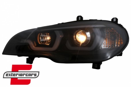 Prednja svjetla 3D Angel Eyes TubeLight DRL (crna) / BMW X5 E70 (2007-2013), LPBMG9