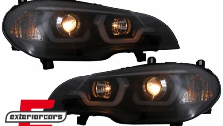 Prednja svjetla 3D Angel Eyes TubeLight DRL (crna) / BMW X5 E70 (2007-2013), LPBMG9