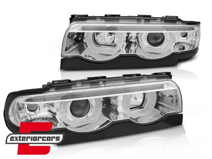 Prednja svjetla 3D LED Angel Eyes (chrome) / BMW serije 7 E38 (1994-1998), LPBML5