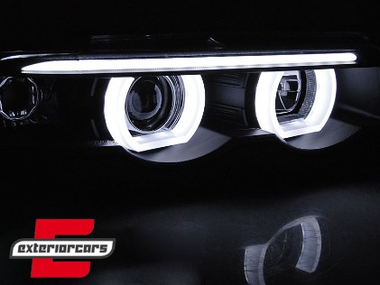 Prednja svjetla 3D LED Angel Eyes (crna) / BMW serije 7 E38 (1994-1998), LPBML6