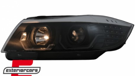 Prednja svjetla 3D LED Angel Eyes LED žmigavci (crna) / BMW serije 3 E90 limuzina E91 karavan (03.2005-08.2008), LPBMK8