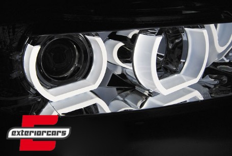 Prednja svjetla 3D LED Angel Eyes U-dizajn (chrome) / BMW serije 3 E90 limuzina E91 karavan (03.2005-08.2008), LPBMI3