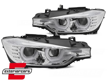 Prednja svjetla 3D LED Angel Eyes U-dizajn (chrome) / BMW serije 3 F30 F31 limuzina karavan (10.2011-05.2015), LPBMI9