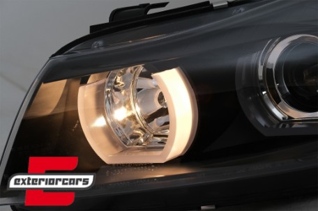 Prednja svjetla 3D LED Angel Eyes U-dizajn (crna) / BMW serije 3 E90 limuzina E91 karavan (03.2005-08.2008), LPBMI4
