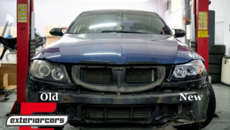 Prednja svjetla 3D LED Angel Eyes U-dizajn (crna) / BMW serije 3 E90 limuzina E91 karavan (03.2005-08.2008), LPBMI4