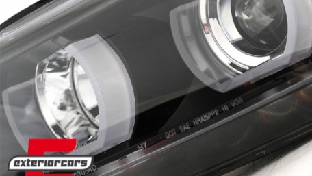 Prednja svjetla 3D LED Angel Eyes U-dizajn (crna) / BMW serije 3 E90 limuzina E91 karavan (03.2005-08.2008), LPBMI4