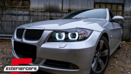 Prednja svjetla 3D LED Angel Eyes U-dizajn (crna) / BMW serije 3 E90 limuzina E91 karavan (03.2005-08.2008), LPBMI4