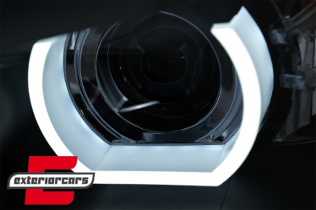 Prednja svjetla 3D LED Angel Eyes U-dizajn (crna) / BMW serije 3 E90 limuzina E91 karavan (03.2005-08.2008), LPBMI4