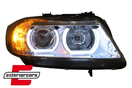 Prednja svjetla 3D LED Angel Eyes U-dizajn Xenon (chrome) / BMW serije 3 E90 limuzina E91 karavan (03.2005-08.2008), LPBMI5