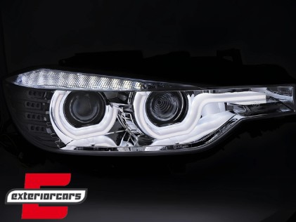 Prednja svjetla 3D LED Angel Eyes U-dizajn Xenon (chrome) / BMW serije 3 F30 F31 limuzina karavan (10.2011-05.2015), LPBML7
