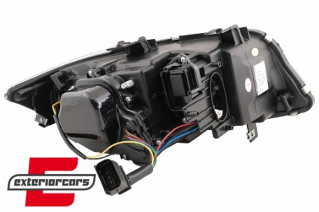 Prednja svjetla 3D LED Angel Eyes U-dizajn Xenon (crna) / BMW serije 3 E90 limuzina E91 karavan (03.2005-08.2008), LPBMI6