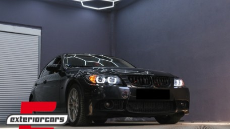 Prednja svjetla 3D LED Angel Eyes U-dizajn Xenon (crna) / BMW serije 3 E90 limuzina E91 karavan (03.2005-08.2008), LPBMI6
