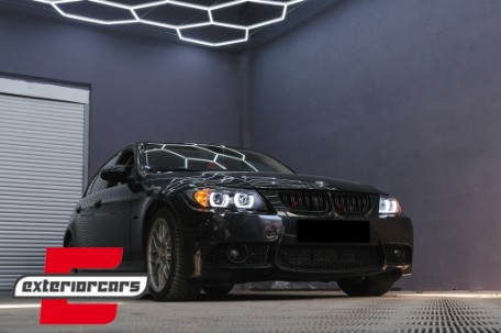 Prednja svjetla 3D LED Angel Eyes U-dizajn Xenon (crna) / BMW serije 3 E90 limuzina E91 karavan (03.2005-08.2008), LPBMI6