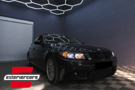 Prednja svjetla 3D LED Angel Eyes U-dizajn Xenon (crna) / BMW serije 3 E90 limuzina E91 karavan (03.2005-08.2008), LPBMI6