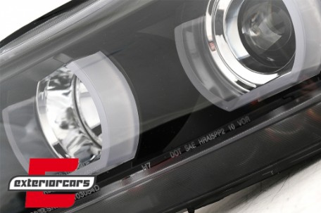 Prednja svjetla 3D LED Angel Eyes U-dizajn Xenon (crna) / BMW serije 3 E90 limuzina E91 karavan (03.2005-08.2008), LPBMI6