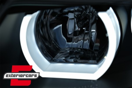 Prednja svjetla 3D LED Angel Eyes U-dizajn Xenon (crna) / BMW serije 3 E90 limuzina E91 karavan (03.2005-08.2008), LPBMI6