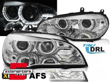 Prednja svjetla 3D LED Angel Eyes XENON (chrome) / BMW X5 E70 (2007-2010), LPBMJ9