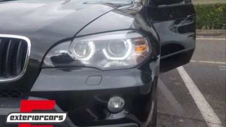 Prednja svjetla 3D LED Angel Eyes XENON (crna) / BMW X5 E70 (2007-2010), LPBMJ8
