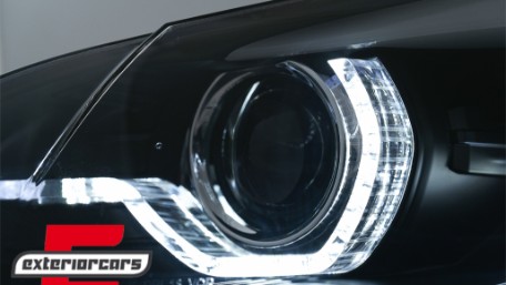 Prednja svjetla 3D LED Angel Eyes XENON (crna) / BMW X5 E70 (2007-2010), LPBMJ8