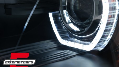 Prednja svjetla 3D LED Angel Eyes XENON (crna) / BMW X5 E70 (2007-2010), LPBMJ8