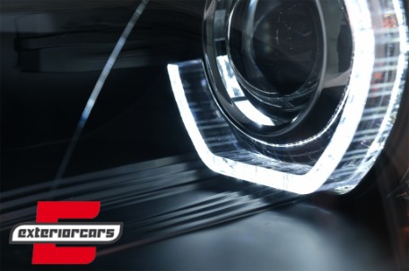Prednja svjetla 3D LED Angel Eyes XENON (crna) / BMW X5 E70 (2007-2010), LPBMJ8