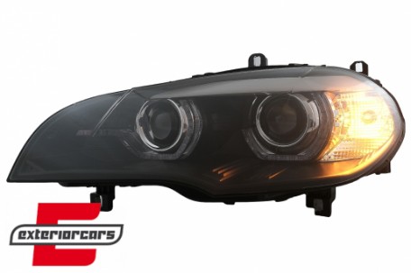 Prednja svjetla 3D LED Angel Eyes XENON (crna) / BMW X5 E70 (2007-2010), LPBMJ8