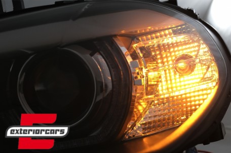 Prednja svjetla 3D LED Angel Eyes XENON (crna) / BMW X5 E70 (2007-2010), LPBMJ8