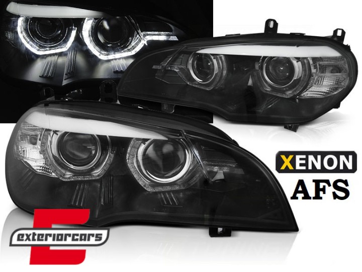 Prednja svjetla 3D LED Angel Eyes XENON (crna) / BMW X5 E70 (2007-2010), LPBMK0