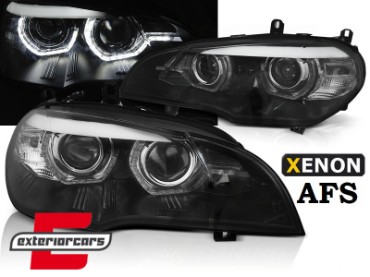 Prednja svjetla 3D LED Angel Eyes XENON (crna) / BMW X5 E70 (2007-2010), LPBMK0