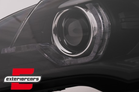 Prednja svjetla 3D LED Angel Eyes XENON (crna) / BMW X5 E70 (2007-2010), LPBMK0