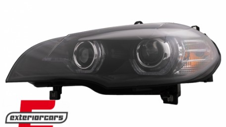 Prednja svjetla 3D LED Angel Eyes XENON (crna) / BMW X5 E70 (2007-2010), LPBMK0