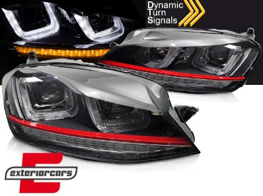 Prednja svjetla 3D LED DRL LED SEQ žmigavci GTI dizajn / VW Golf 7 VII (2012-2017), LPVWV6