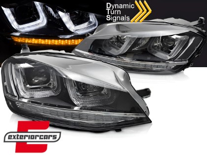 Prednja svjetla 3D LED DRL LED SEQ žmigavci R-line dizajn / VW Golf 7 VII (2012-2017), LPVWV5