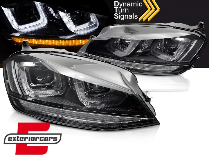 Prednja svjetla 3D LED DRL LED SEQ žmigavci R-line dizajn / VW Golf 7 VII (2012-2017), LPVWV7