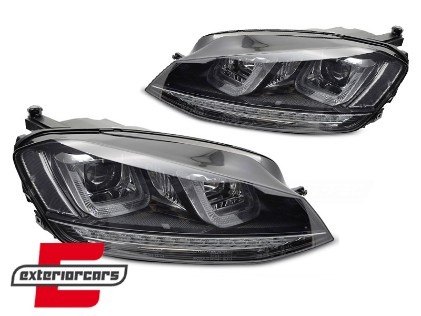 Prednja svjetla 3D LED DRL LED SEQ žmigavci R-line dizajn / VW Golf 7 VII (2012-2017), LPVWV7