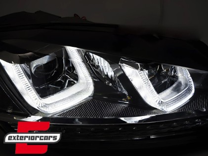 Prednja svjetla 3D LED DRL LED SEQ žmigavci R-line dizajn / VW Golf 7 VII (2012-2017), LPVWV7