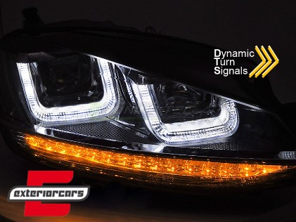 Prednja svjetla 3D LED DRL LED SEQ žmigavci R-line dizajn / VW Golf 7 VII (2012-2017), LPVWV7