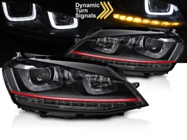 Prednja svjetla 3D LED DRL SEQ žmigavci GTI dizajn / VW Golf 7 VII (2012-2017), LPVX04