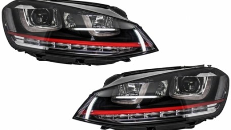 Prednja svjetla 3D LED DRL SEQ žmigavci GTI dizajn / VW Golf 7 VII (2012-2017), LPVX04