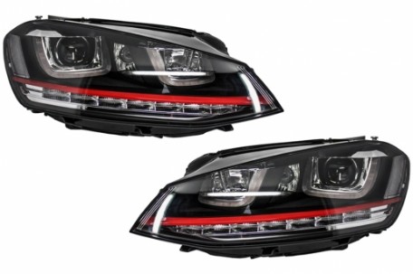 Prednja svjetla 3D LED DRL SEQ žmigavci GTI dizajn / VW Golf 7 VII (2012-2017), LPVX04