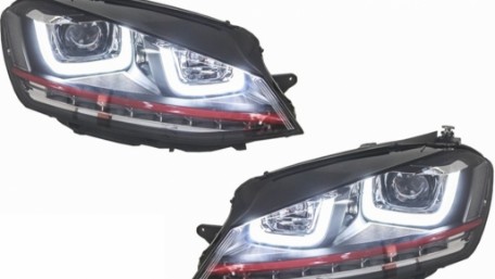 Prednja svjetla 3D LED DRL SEQ žmigavci GTI dizajn / VW Golf 7 VII (2012-2017), LPVX04