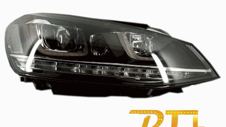 Prednja svjetla 3D LED DRL SEQ žmigavci R-line dizajn / VW Golf 7 VII (2012-2017), LPVX03
