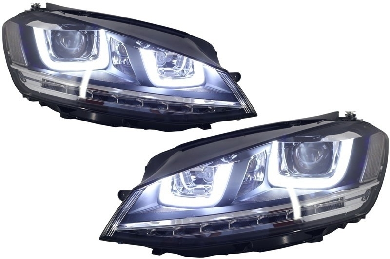 Prednja svjetla 3D LED DRL SEQ žmigavci R-line dizajn / VW Golf 7 VII (2012-2017), LPVX03