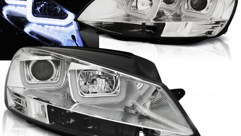 Prednja svjetla 3D LED U-dizajn (chrome) / Volkswagen Golf VII (2012-2017), LPVWK5