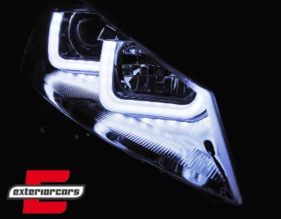 Prednja svjetla 3D LED U-dizajn (crna&chrome lajsna) / Volkswagen Golf VII (2012-2017), LPVWM1