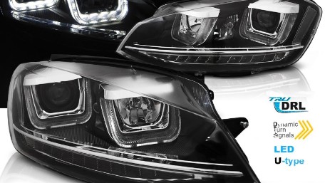 Prednja svjetla 3D LED U-dizajn LED SEQ žmigavci / Volkswagen Golf VII (2012-2017), LPVWR1